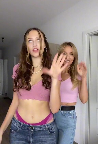 4. Sexy Mama & Werka Shows Cleavage in Pink Crop Top