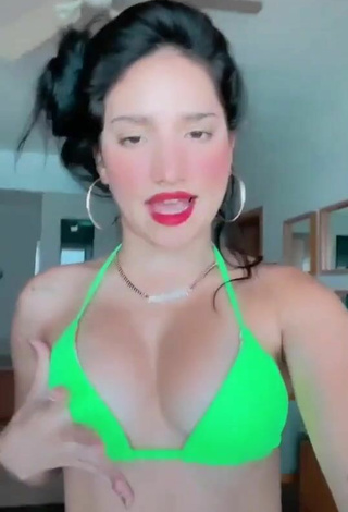 3. Hot Mariam Obregón Shows Cleavage in Green Bikini Top