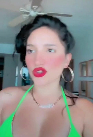 4. Hot Mariam Obregón Shows Cleavage in Green Bikini Top