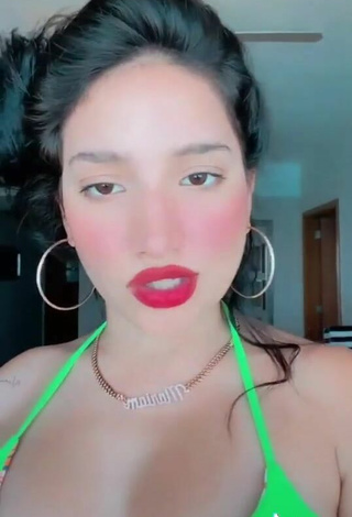 5. Hot Mariam Obregón Shows Cleavage in Green Bikini Top