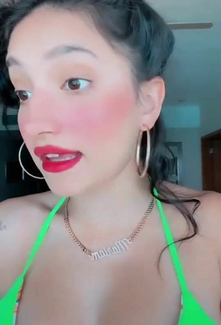 6. Hot Mariam Obregón Shows Cleavage in Green Bikini Top