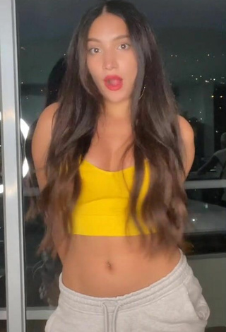 Sweetie Mariam Obregón Shows Cleavage in Yellow Crop Top