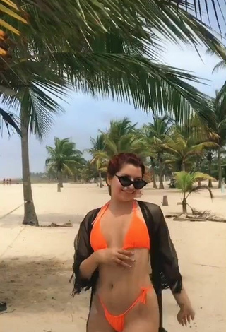 5. Sexy Marian in Orange Bikini at the Beach
