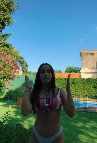 6. Sexy Martina Catini in Striped Bikini Top