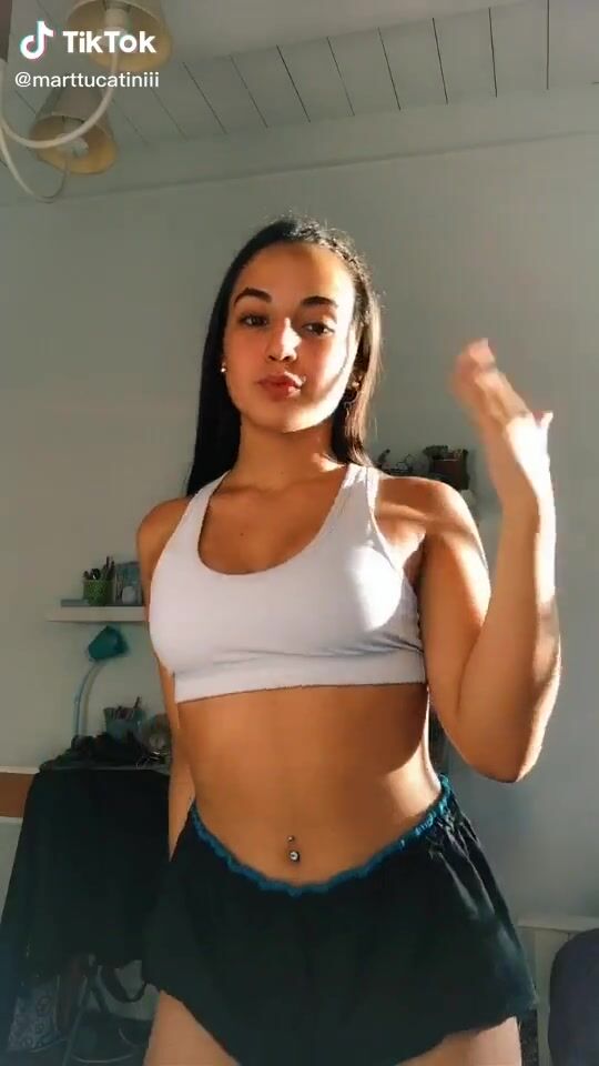 Sexy Martina Catini in Grey Sport Bra | sexyfilter.com