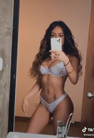 6. Sexy Mayra Goñi Shows Cleavage in Checkered Bikini