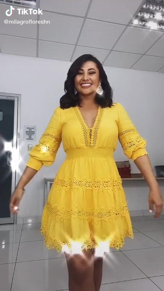 Hottest Milagro Flores in Yellow Dress | sexyfilter.com