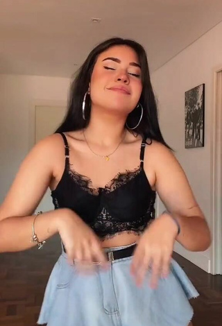 Sexy Nica Reina Shows Cleavage in Black Bra