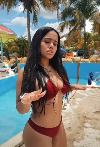 2. Beautiful Nicole Diaz Shows Cleavage in Sexy Red Bikini