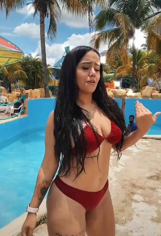 3. Beautiful Nicole Diaz Shows Cleavage in Sexy Red Bikini
