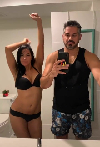 Sweetie Norkys Batista Shows Cleavage in Black Bikini
