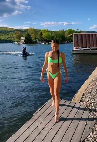 1. Hot Olivia Alboher Shows Cleavage in Light Green Bikini