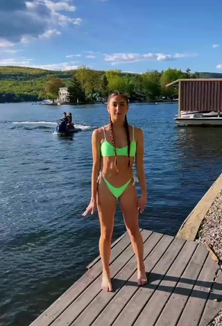 2. Hot Olivia Alboher Shows Cleavage in Light Green Bikini