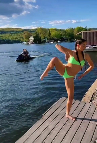 5. Hot Olivia Alboher Shows Cleavage in Light Green Bikini