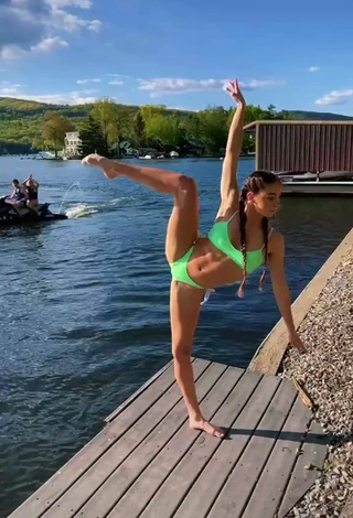6. Hot Olivia Alboher Shows Cleavage in Light Green Bikini