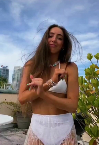 2. Sexy Olivia Alboher Shows Cleavage in White Bikini