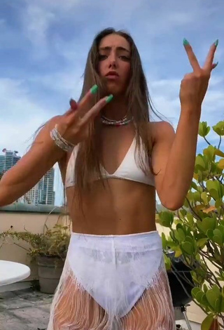 4. Sexy Olivia Alboher Shows Cleavage in White Bikini