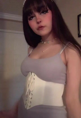 2. Hottie Kylie Shows Cleavage in White Corset