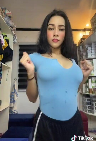 6. Sexy Charisse Galang Shows Cleavage in Blue Top