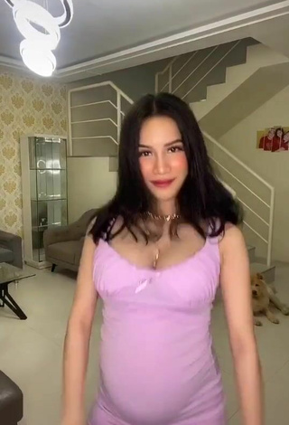 3. Hot Charisse Galang Shows Cleavage in Violet Dress