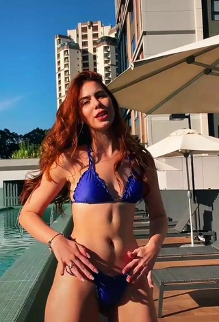 5. Beautiful Priscila Caliari Shows Cleavage in Sexy Blue Bikini
