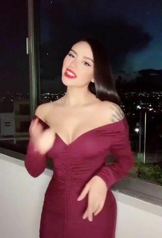 3. Hot Alejandra Treviño Shows Cleavage in Red Dress
