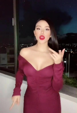 4. Hot Alejandra Treviño Shows Cleavage in Red Dress