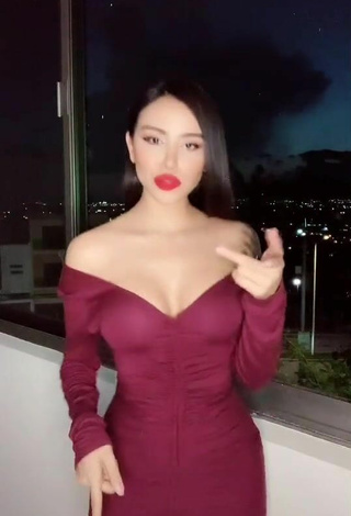 5. Hot Alejandra Treviño Shows Cleavage in Red Dress