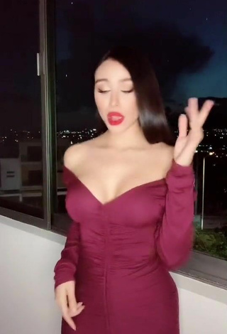 6. Hot Alejandra Treviño Shows Cleavage in Red Dress