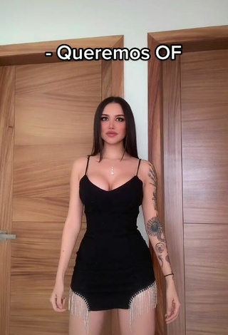 2. Sexy Alejandra Treviño Shows Cleavage in Black Dress