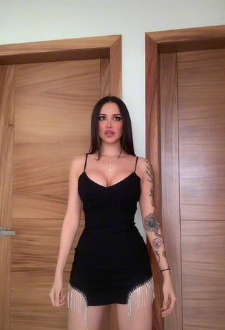 3. Sexy Alejandra Treviño Shows Cleavage in Black Dress