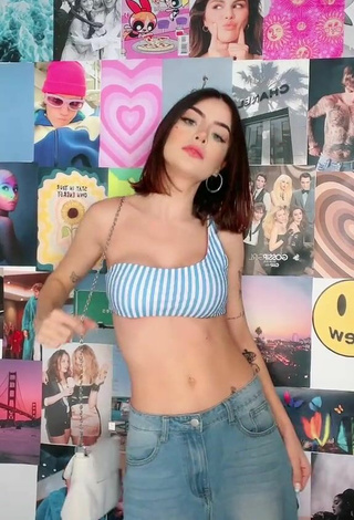 4. Sweet Vee Castro Shows Cleavage in Cute Striped Crop Top