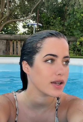3. Sexy Ana T Shows Cleavage in Zebra Bikini Top at the Pool