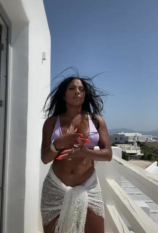 2. Sexy Candice Shows Nipples on the Balcony