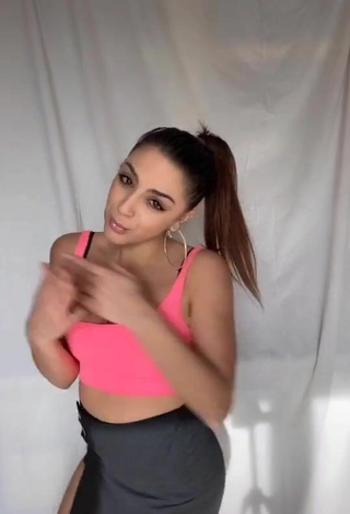 5. Sexy Cora & Marilù Shows Cleavage in Pink Crop Top