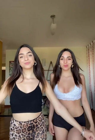 1. Sexy Cora & Marilù Shows Cleavage in Crop Top