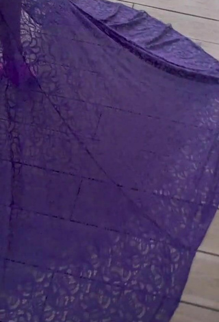 Cute Cristina Pedroche Shows Cleavage in Purple Dress
