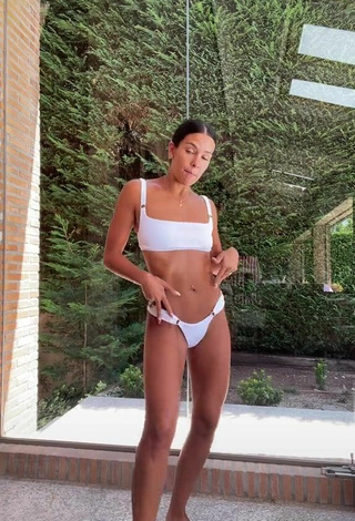 Sexy Cristina Pedroche Shows Cleavage in White Bikini