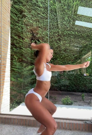 3. Sexy Cristina Pedroche Shows Cleavage in White Bikini