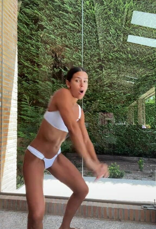 6. Sexy Cristina Pedroche Shows Cleavage in White Bikini