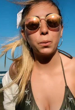 4. Hot Dany Consoli Shows Cleavage in Bikini Top and Bouncing Boobs at the Beach