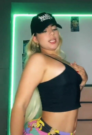 6. Chantall Pizzino Looks Sweetie in Black Crop Top and Bouncing Tits