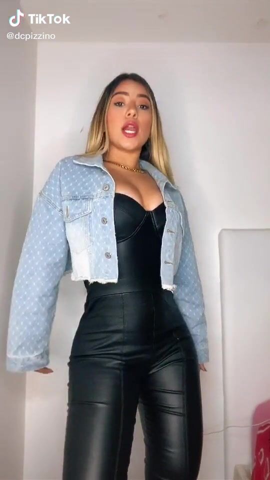 Sweetie Chantall Pizzino Shows Cleavage in Black Bodysuit | sexyfilter.com