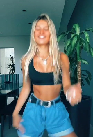 4. Really Cute Emiestoco Shows Cleavage in Black Crop Top and Bouncing Boobs