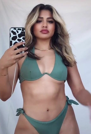 Erotic Gabriela Bandy Shows Cleavage in Green Bikini