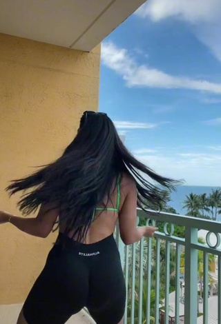 5. Hot Gabriela Bandy Shows Cleavage in Green Bikini Top