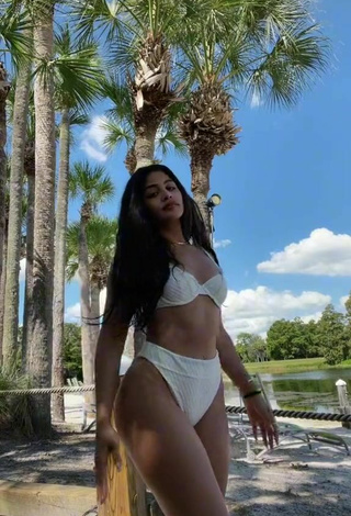 Cute Gabriela Bandy Shows Cleavage in White Bikini
