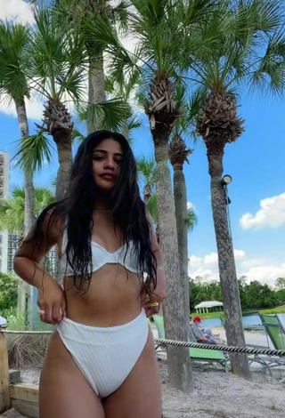 Hot Gabriela Bandy Shows Cleavage in White Bikini