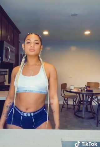 2. Sweetie DaniLeigh Shows Cleavage in White Crop Top