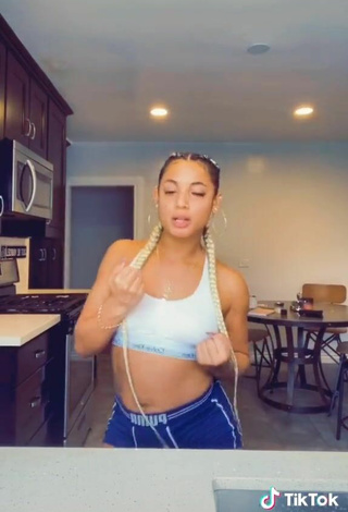 5. Sweetie DaniLeigh Shows Cleavage in White Crop Top